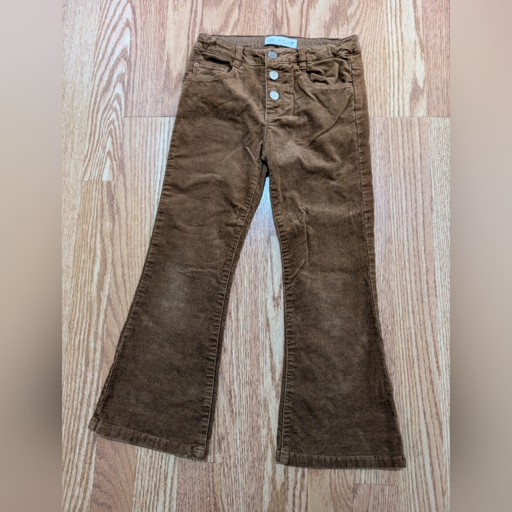 ZARA Kids Brown Corduroy Flared Pants 7
